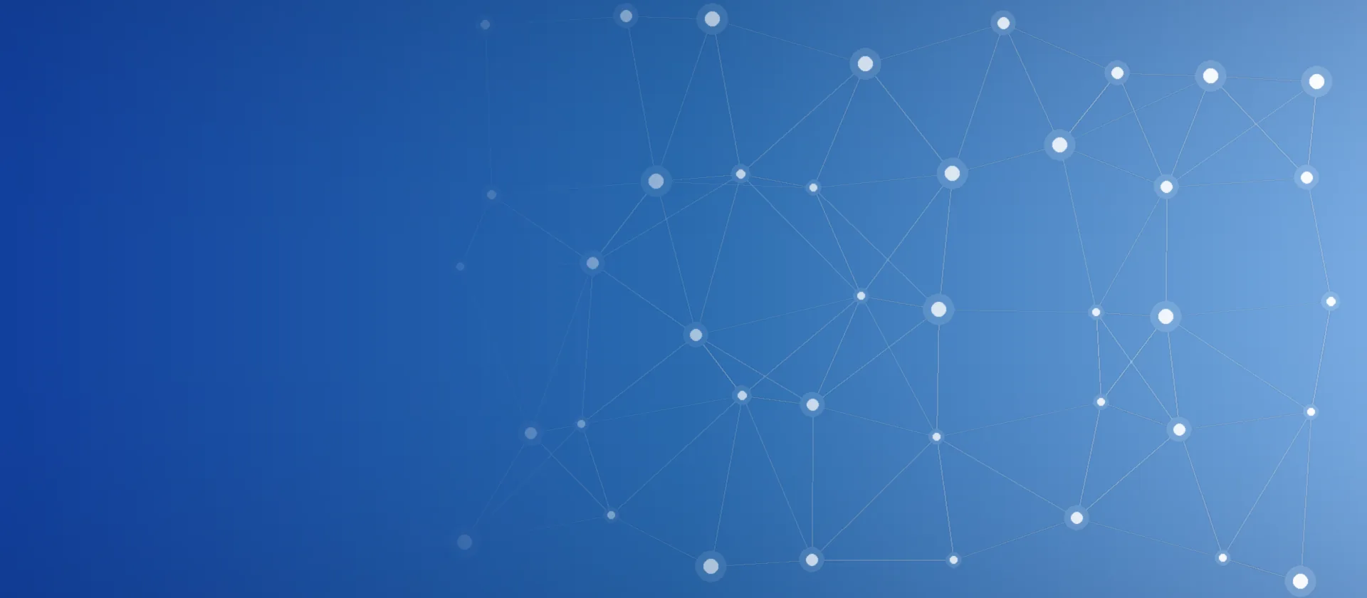 Blue gradient banner with an abstract network of connected nodes representing artificial intelligence